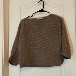 GOBI Organic 100% Cashmere Sweater Brown Boxy Crop Pullover Sz S